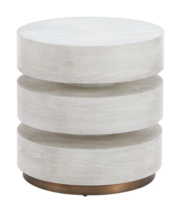 Laha Modern White Wood Side Table