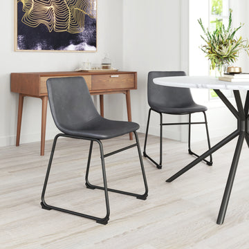 Smart Transitional Charcoal Dining Chair (Set of 2)