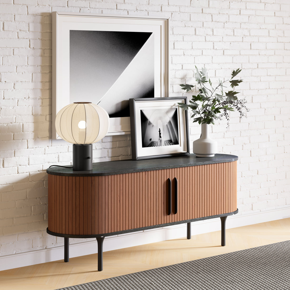 natural velvet home dŽcor piece in a classic entryway setting