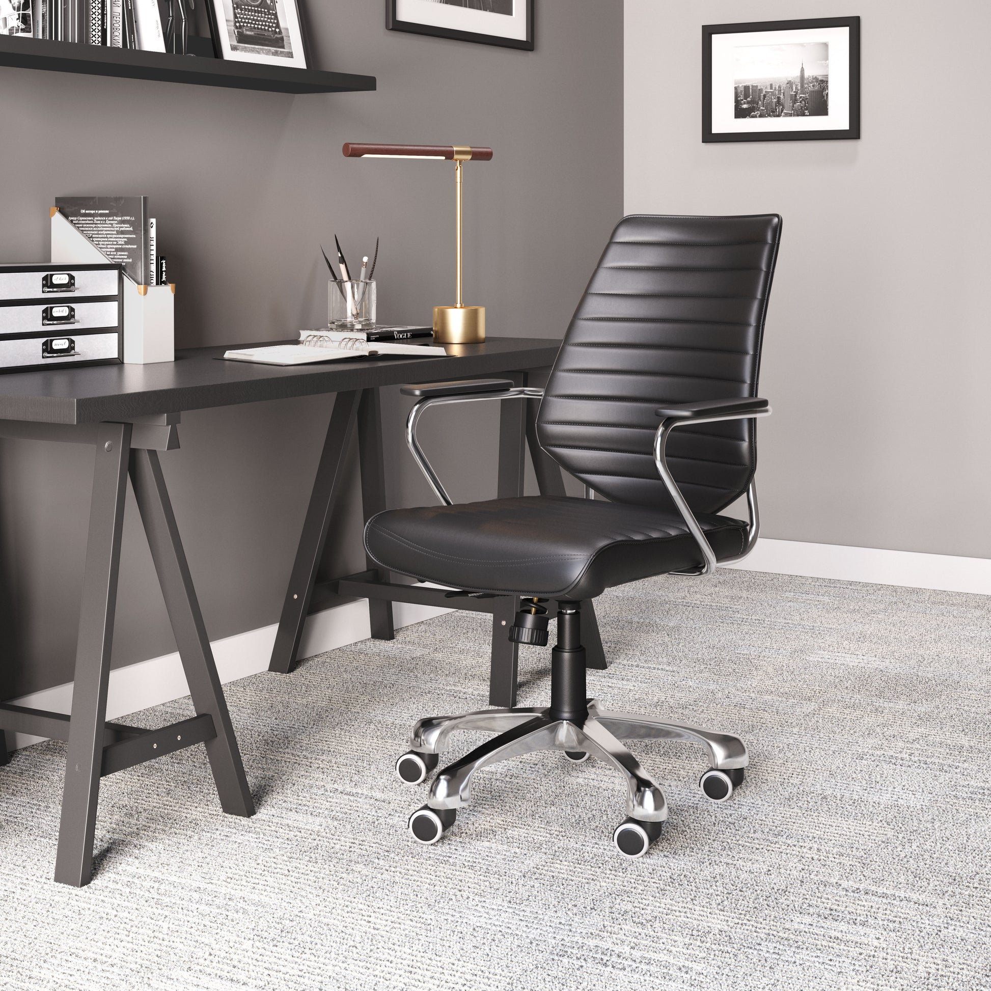 natural velvet accent chair in a minimalist dining room setting