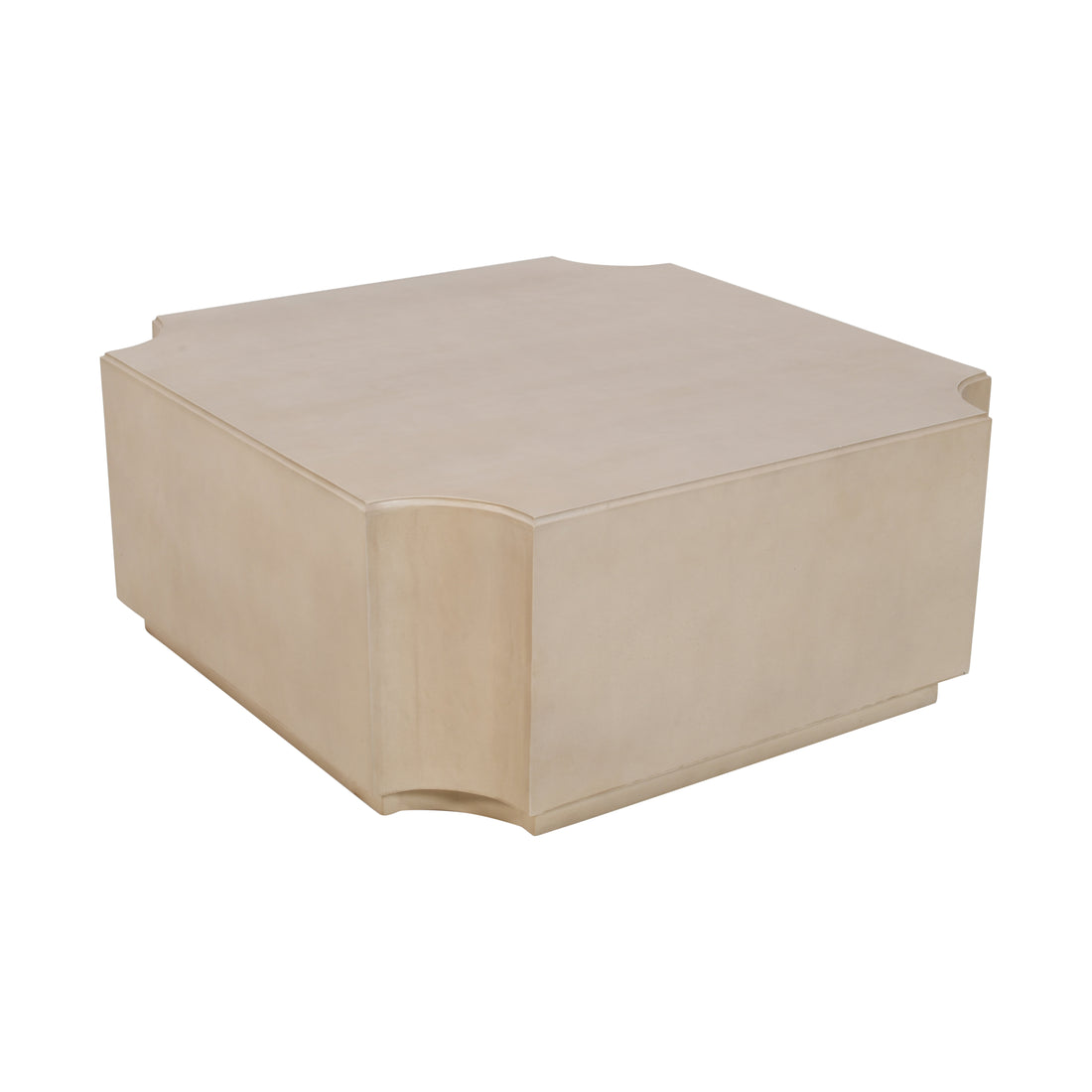 gray canvas accent table in a refined master bedroom setting