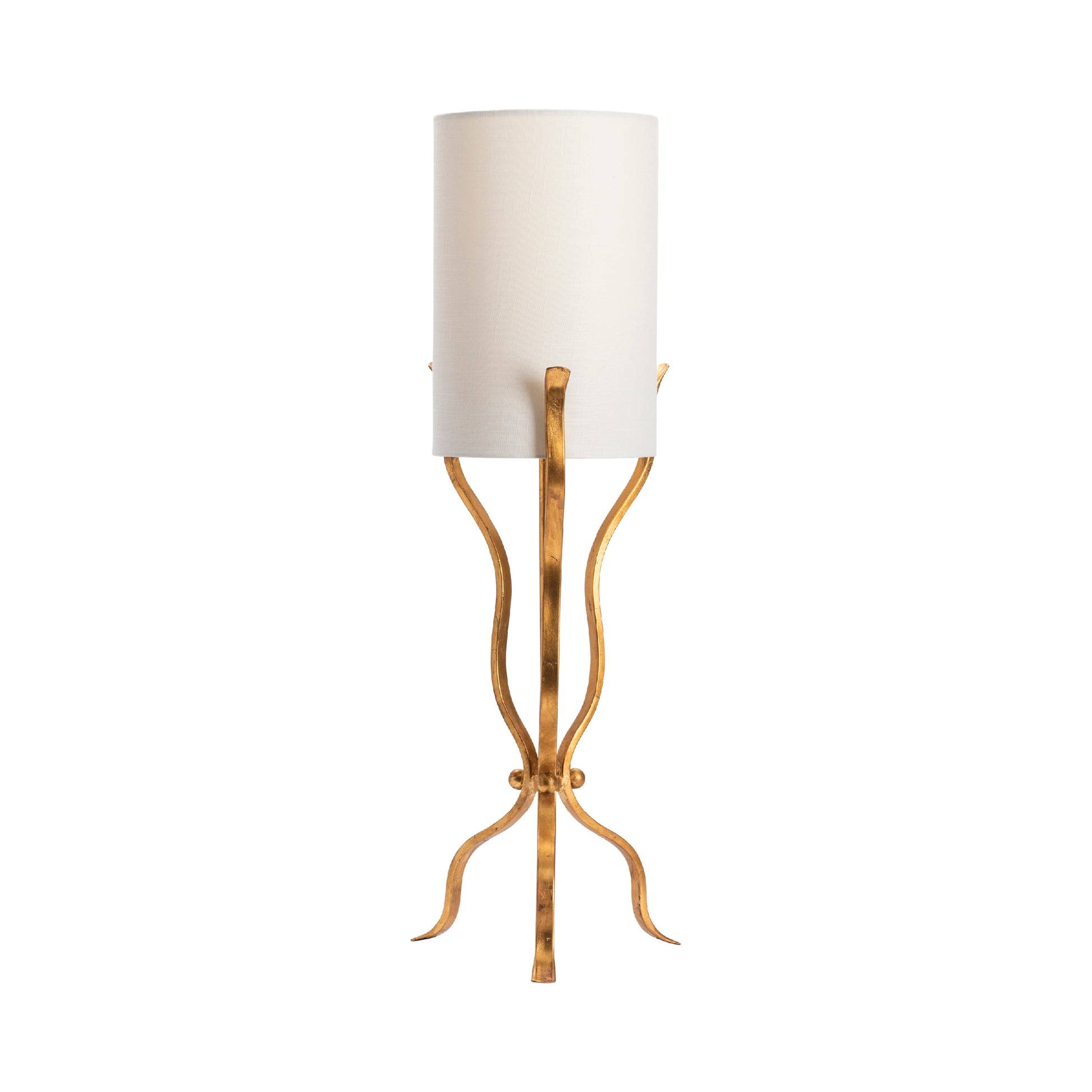 cream woven table lamp in a contemporary cozy bedroom setting
