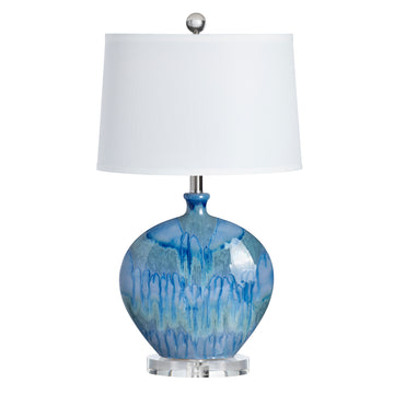 ivory cotton table lamp in a classic entryway setting