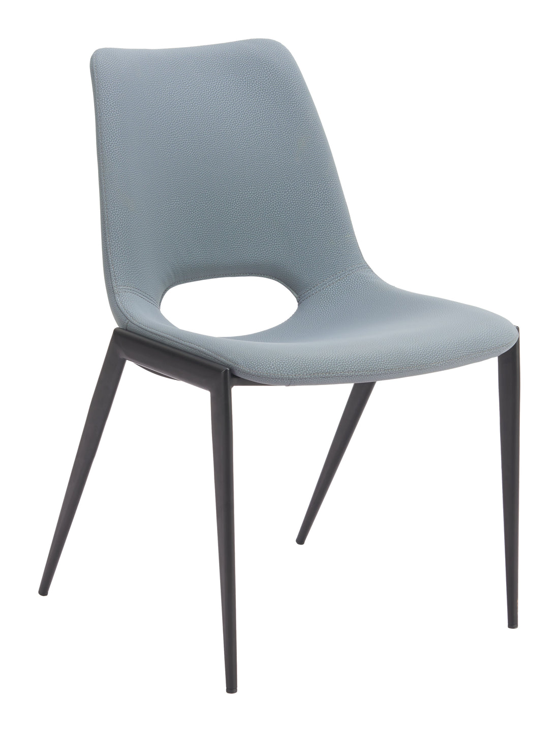 matte black linen accent chair styled in a minimalist elegant dining room