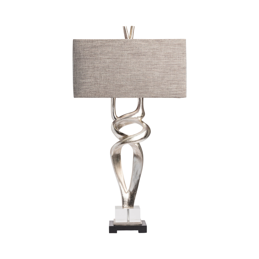 beige plush table lamp in a transitional living room setting