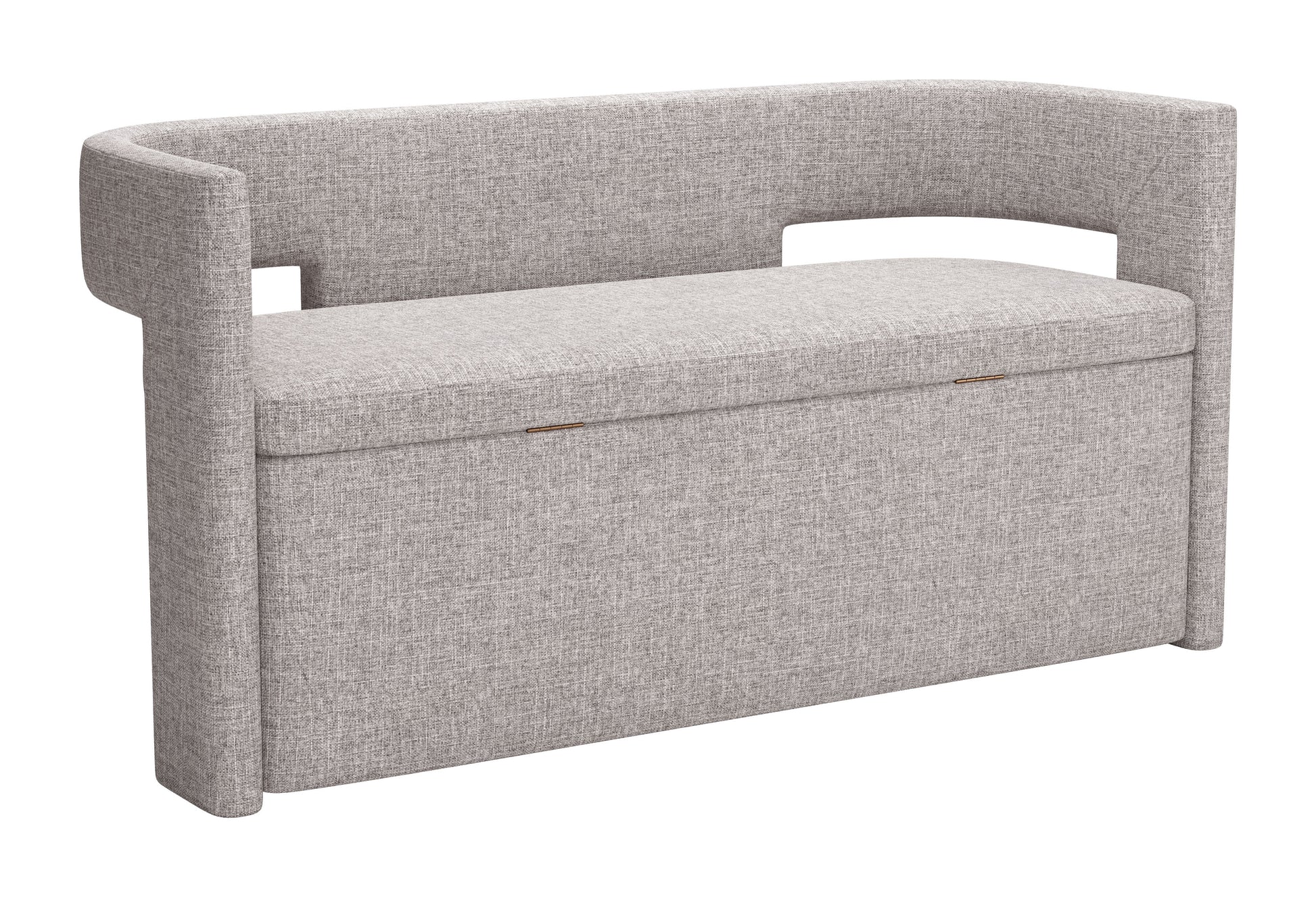 soft gray solid wood bench styled in a modern modern living room