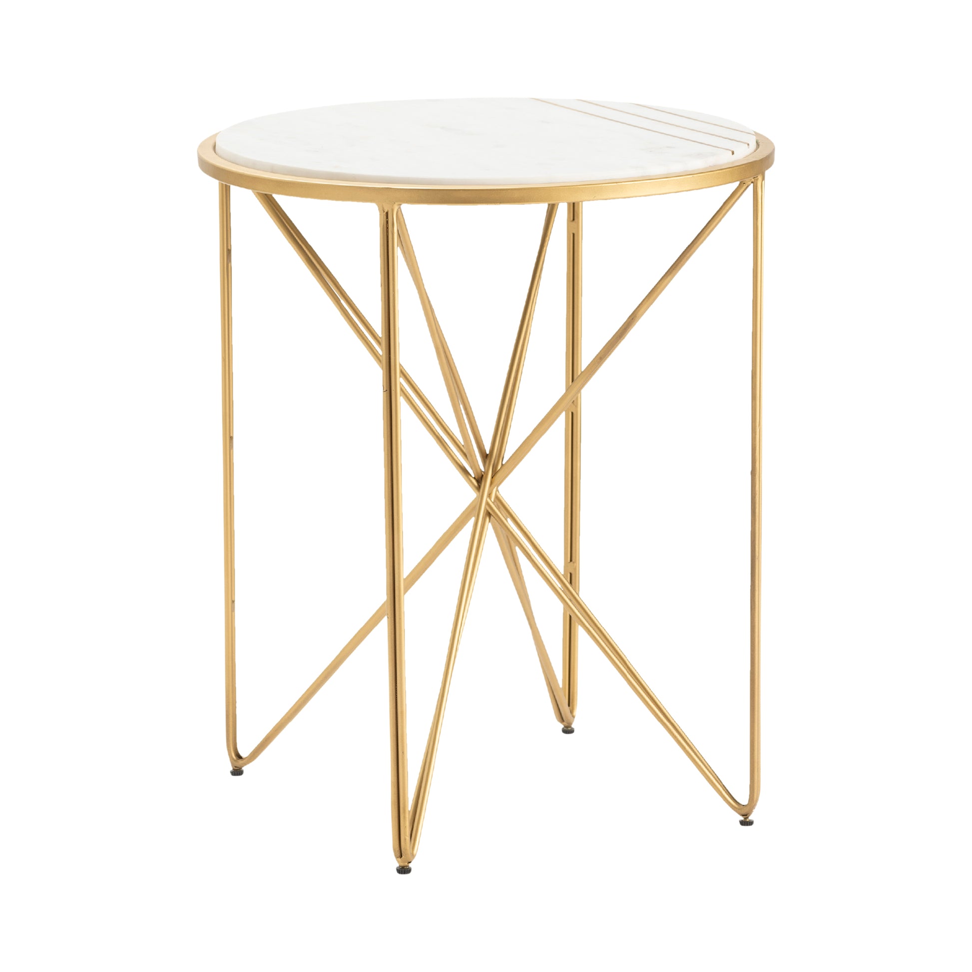 white brushed accent table in a elegant modern bedroom setting