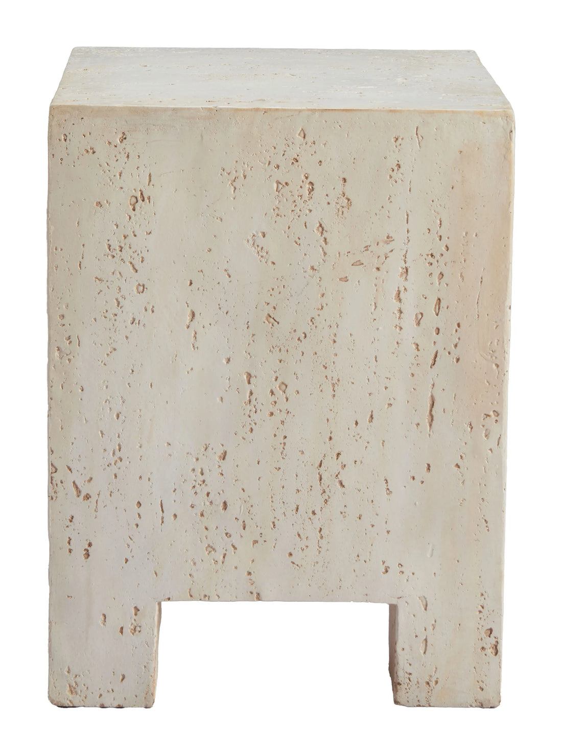 Kitara Modern Beige Stone Magnesium Oxide Side Table