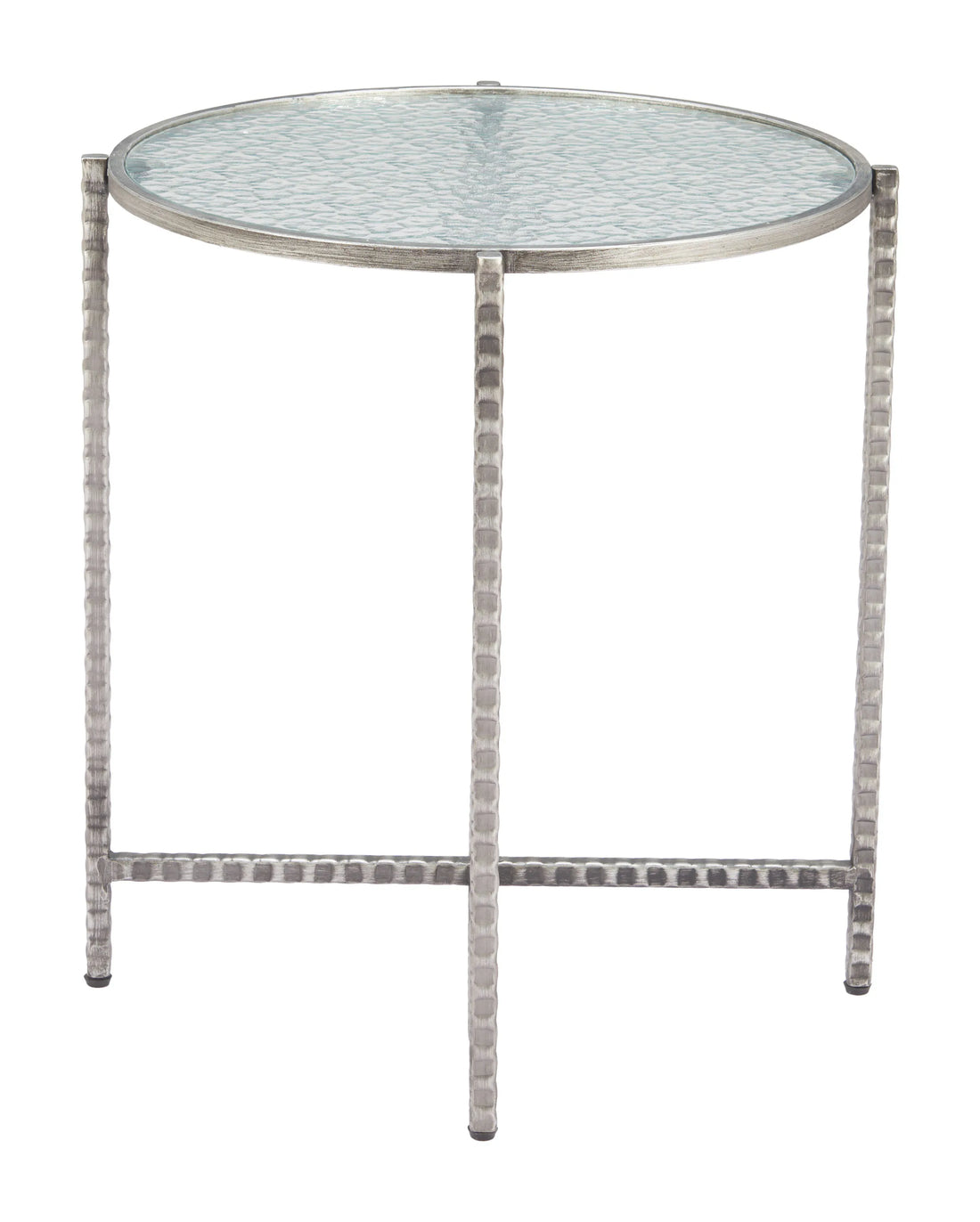 Vetro Modern Silver Glass Side Table