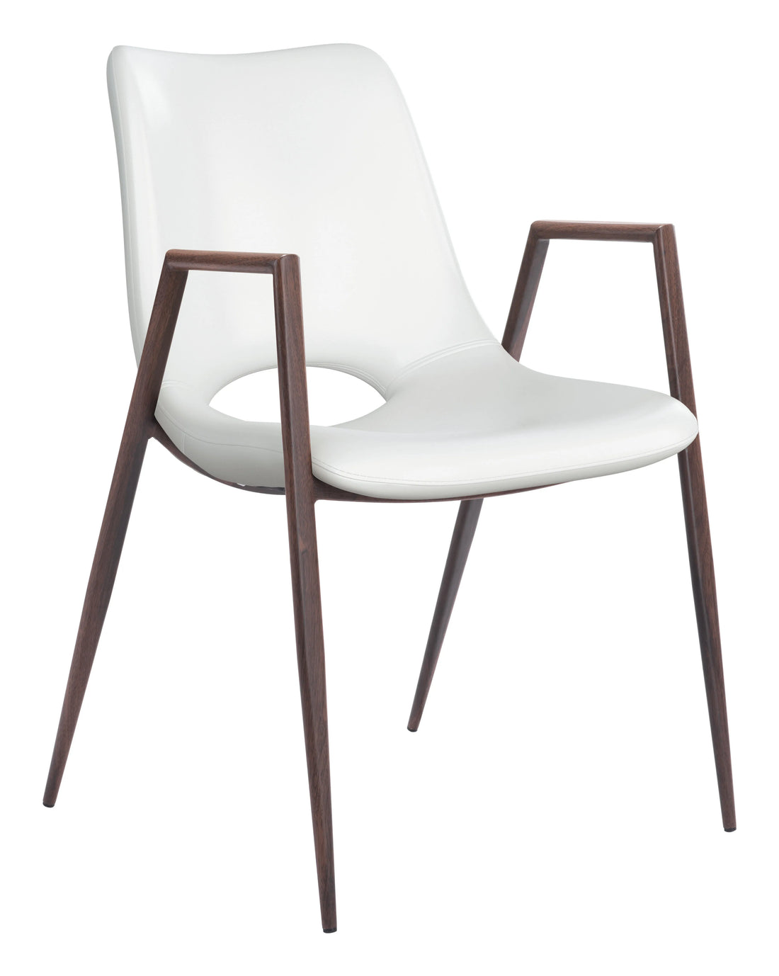 Desi Modern White & Walnut Dining Chair (Set of 2)