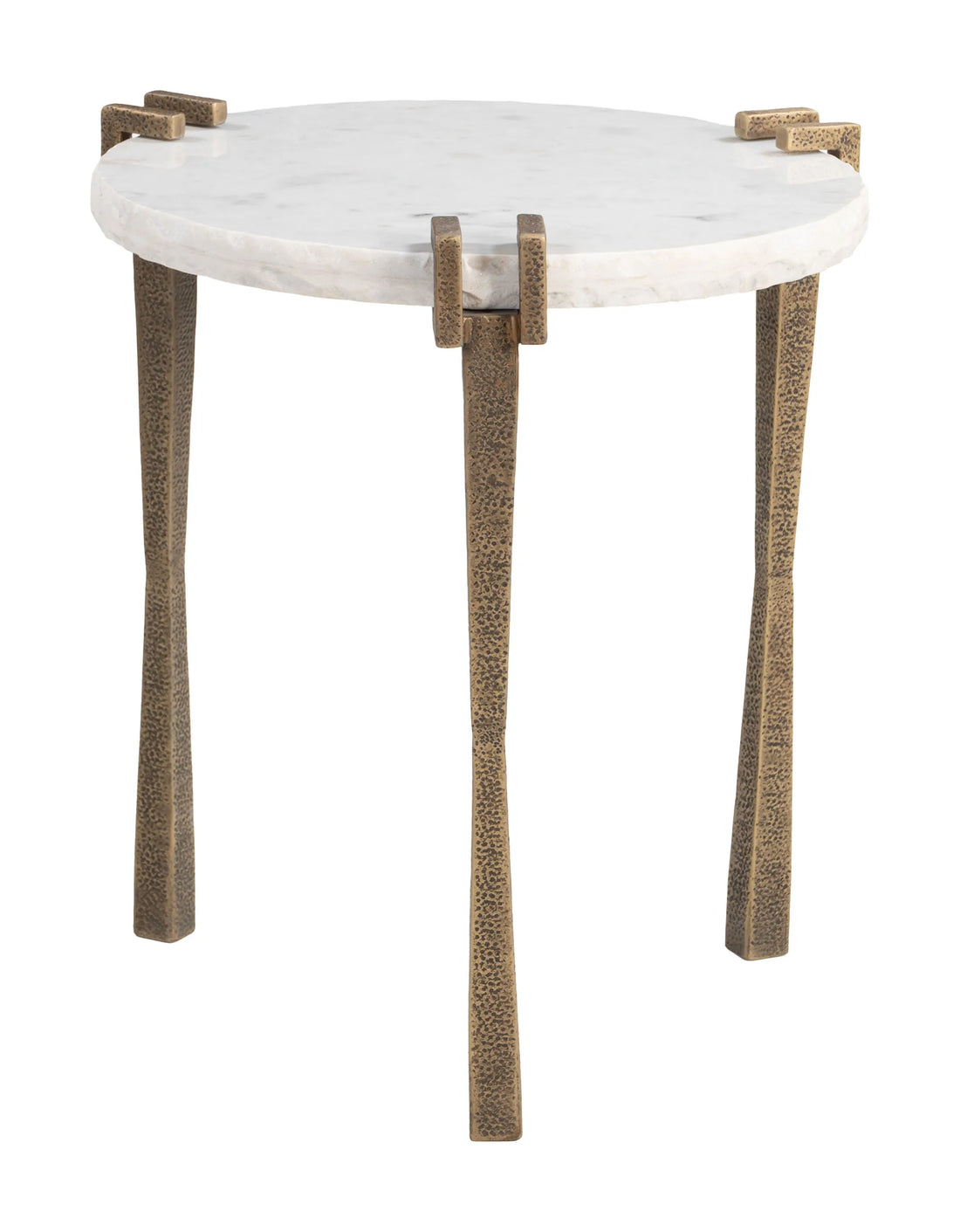 Rench Modern White Marble Side Table