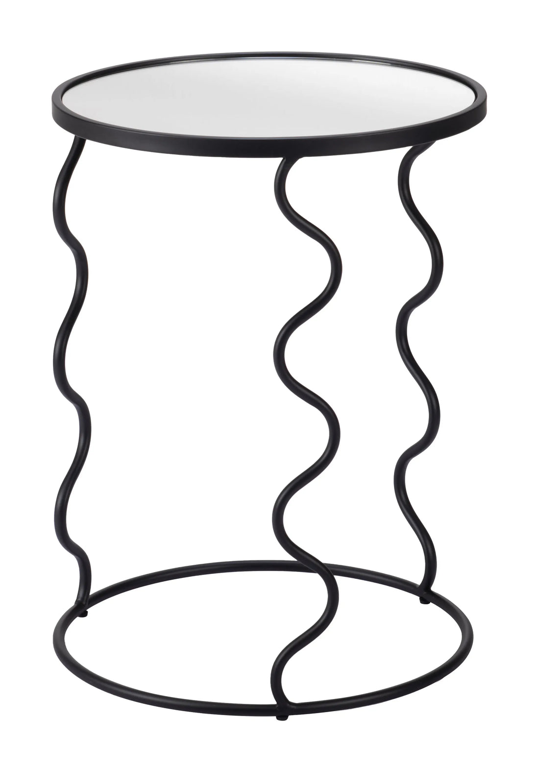 Bastia Modern Black Glass Side Table
