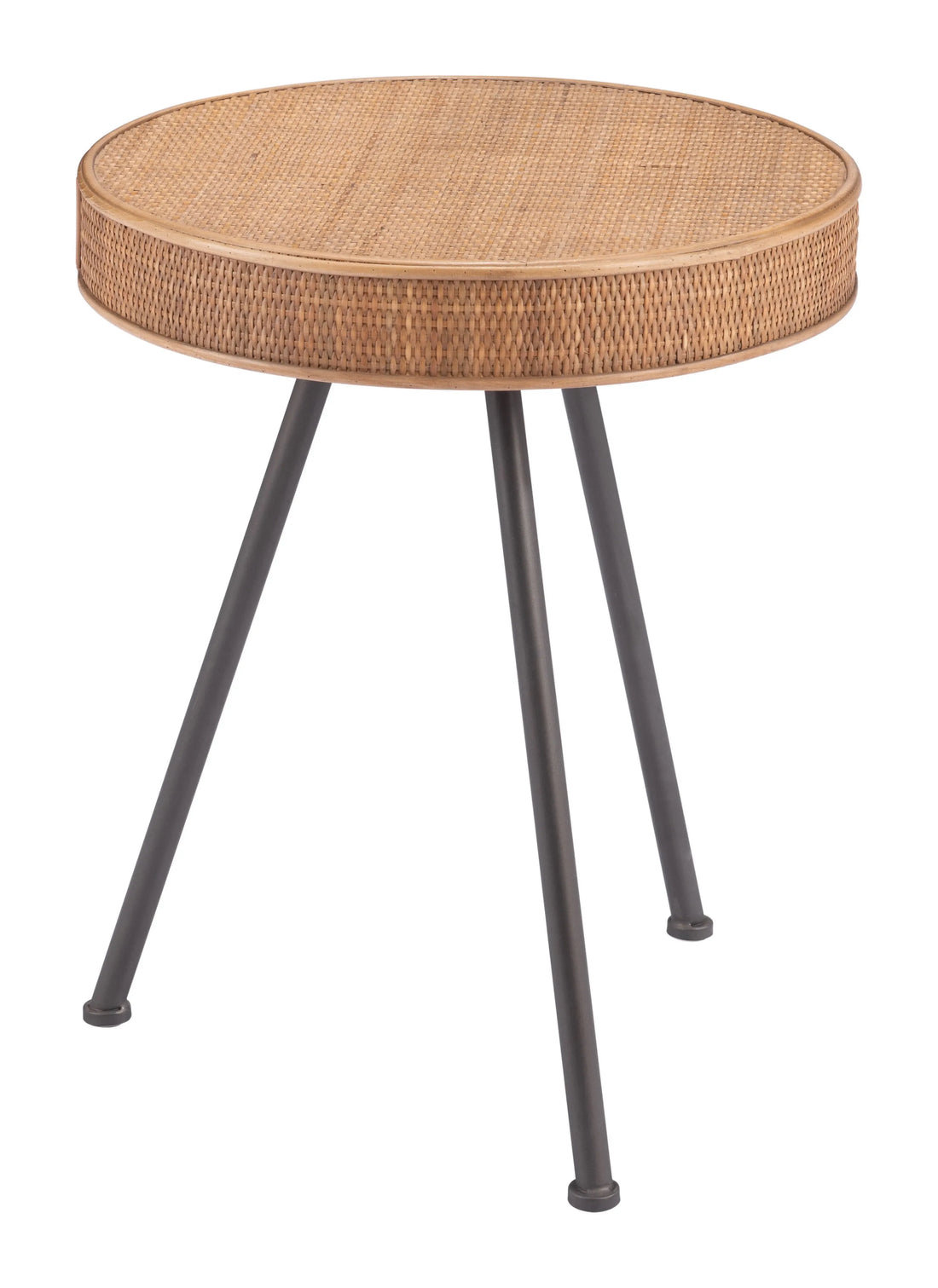 Stuart Modern Natural Rattan Weave Side Table