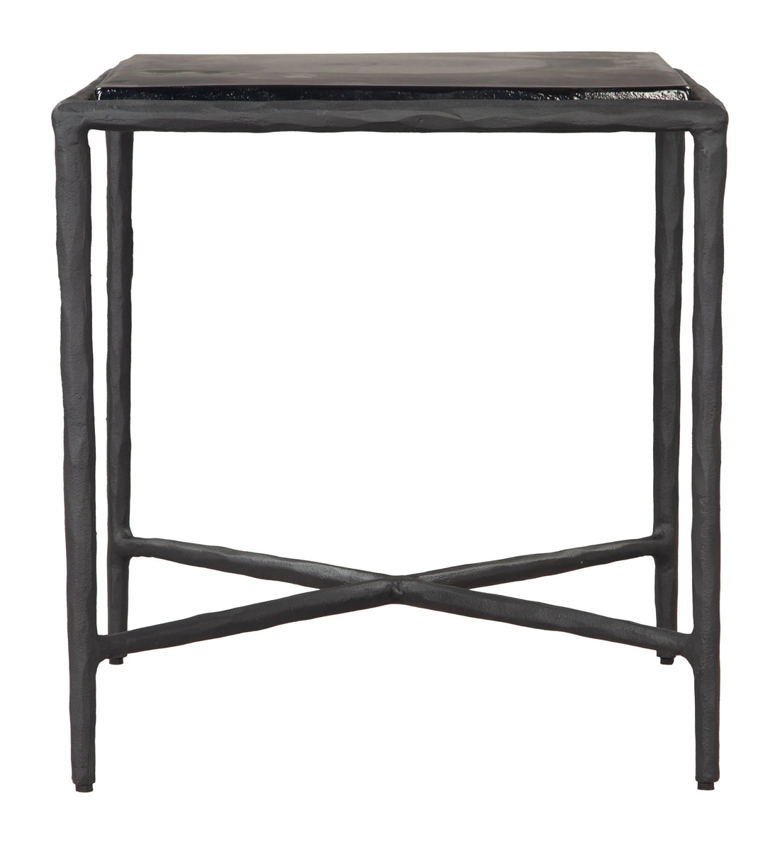 Cloe Modern Black Glass Side Table