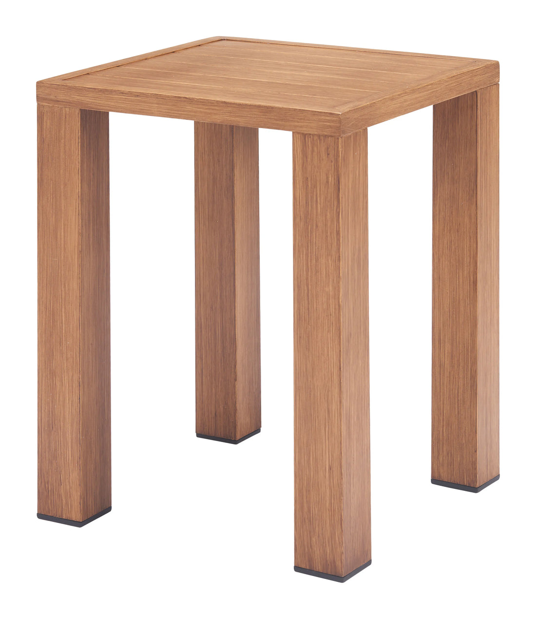 Regels Modern Natural Wood Aluminum Side Table