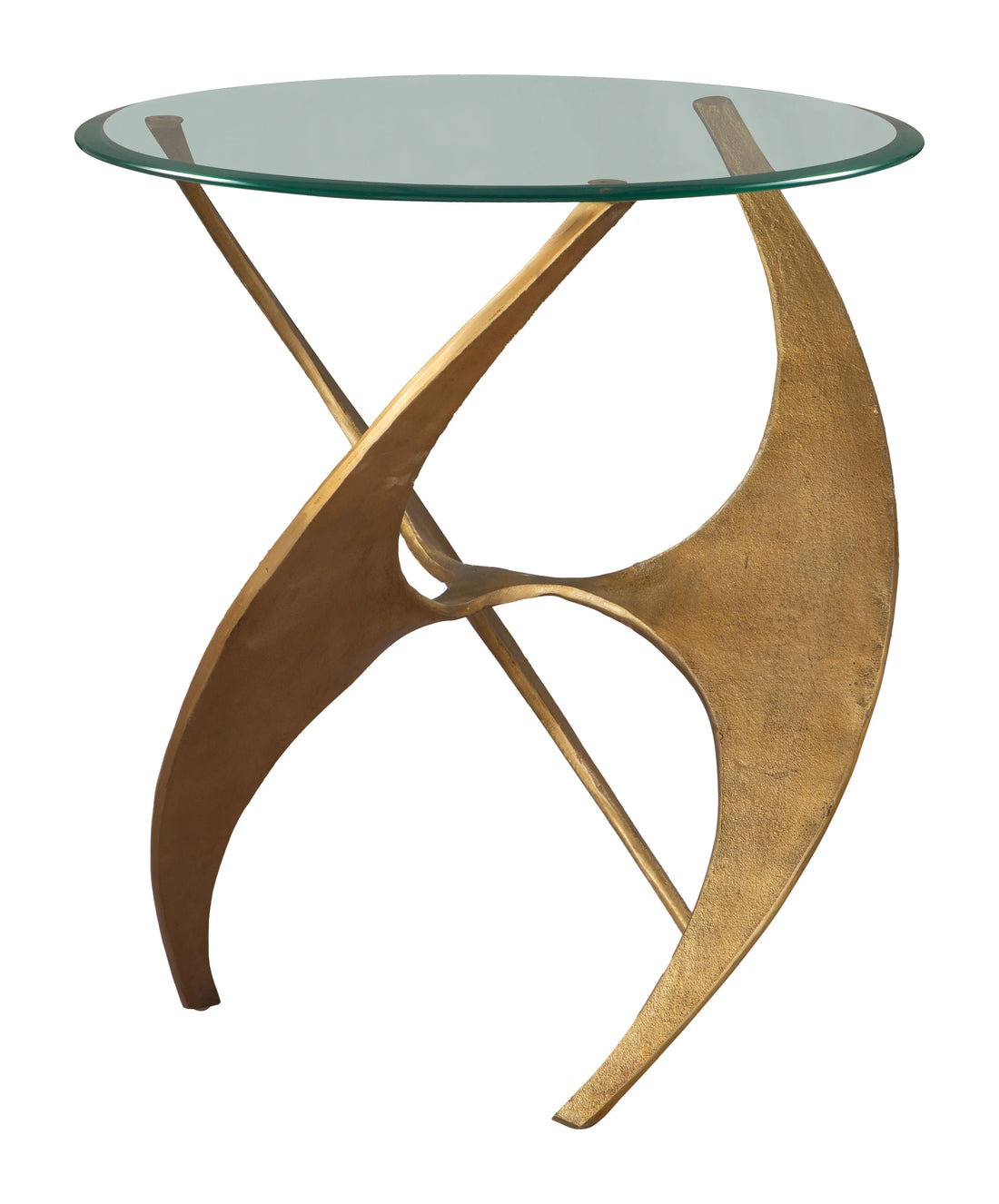 Sabel Modern Gold Glass Side Table