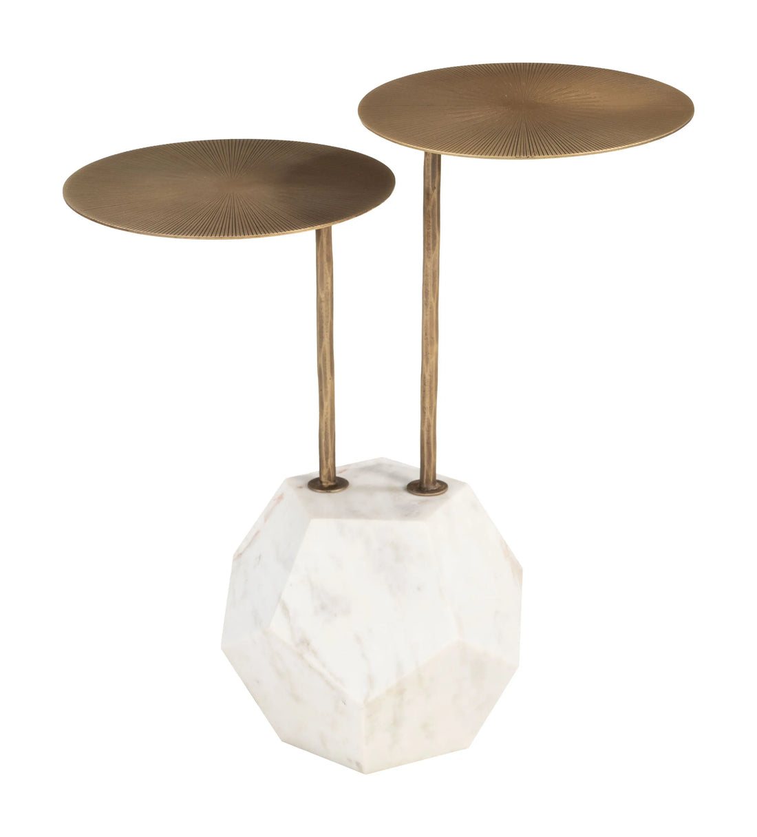 Anten Modern Brass & White Iron Side Table
