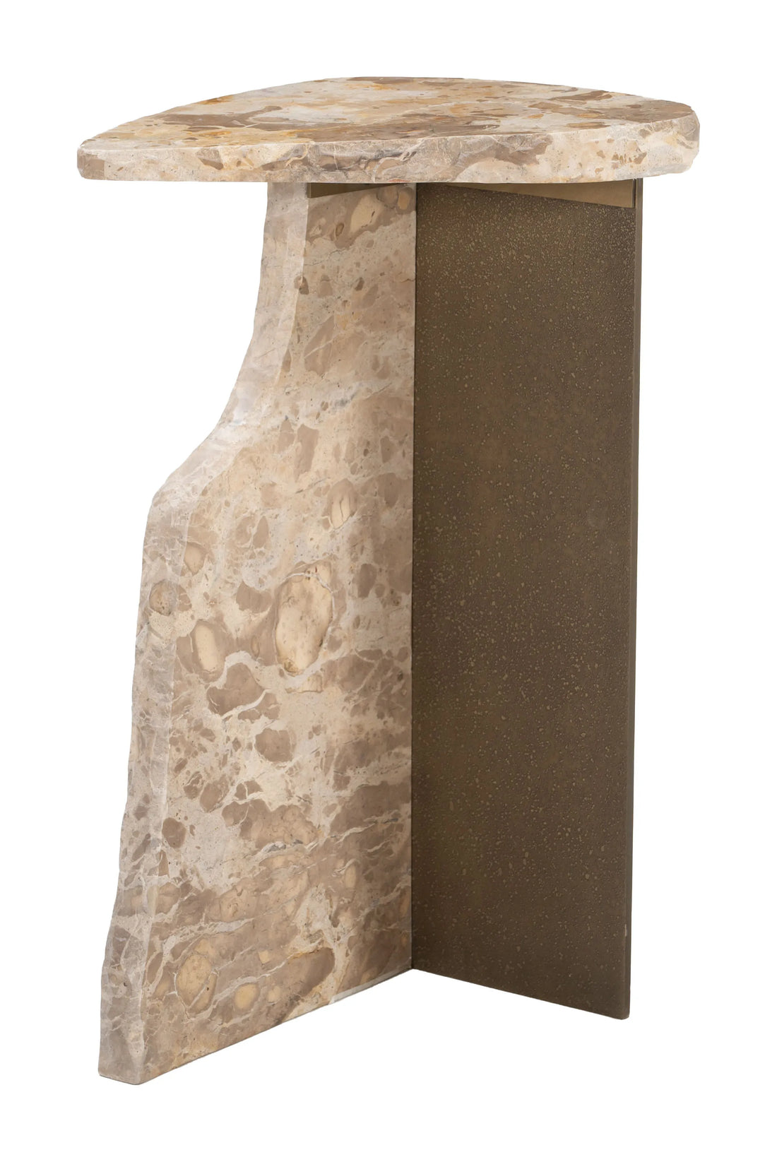 Surya Modern Beige Marble Side Table