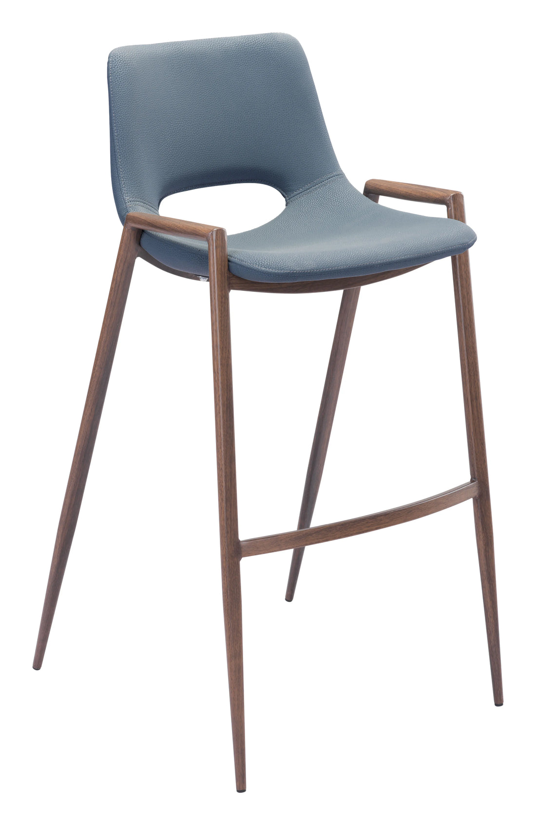Desi Modern Gray & Walnut Bar Stool (Set of 2)