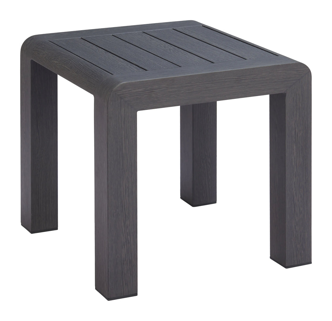 Rolig Modern Black Wood Aluminum Side Table