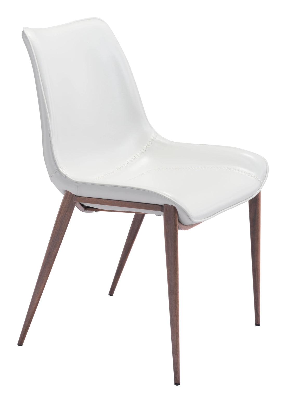 Magnus Modern White & Walnut Dining Chair (Set of 2)