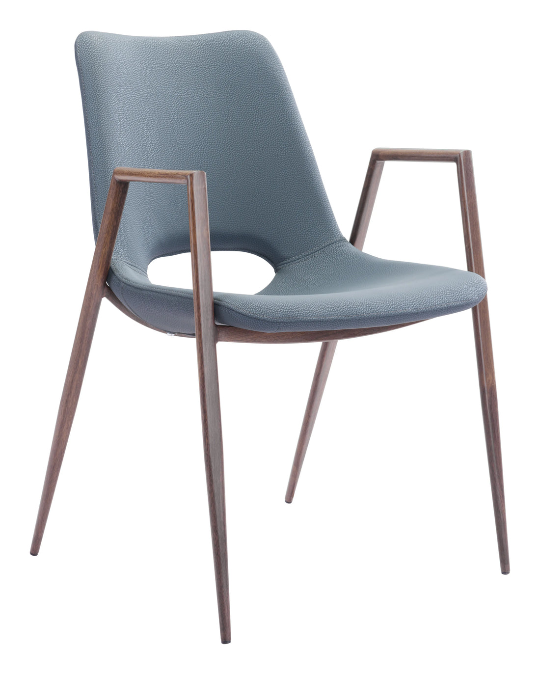 Desi Modern Gray & Walnut Dining Chair (Set of 2)