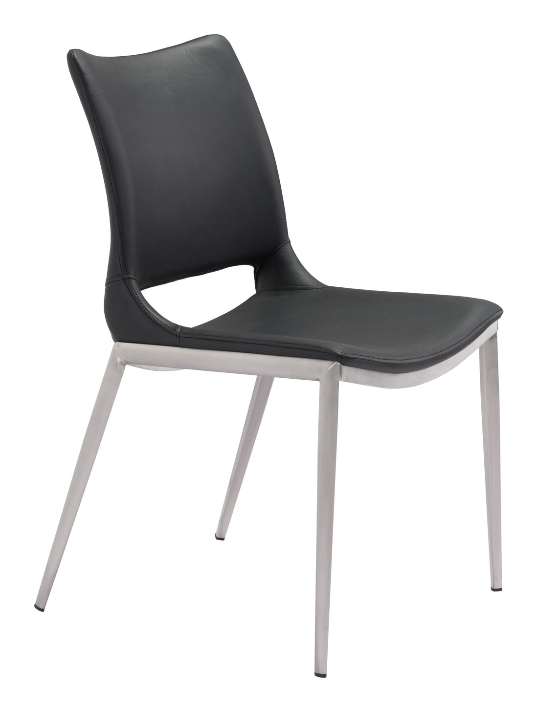 Ace Modern Black & Silver Dining Chair (Set of 2)