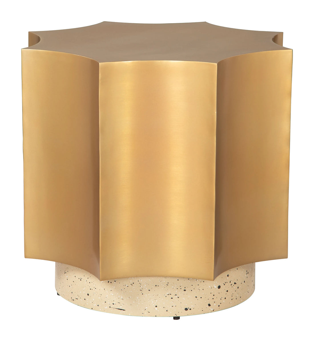 Osam Modern Gold & Beige Iron Side Table