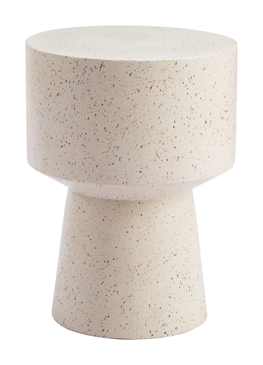 Masko Modern Beige Terrazzo Metal Side Table