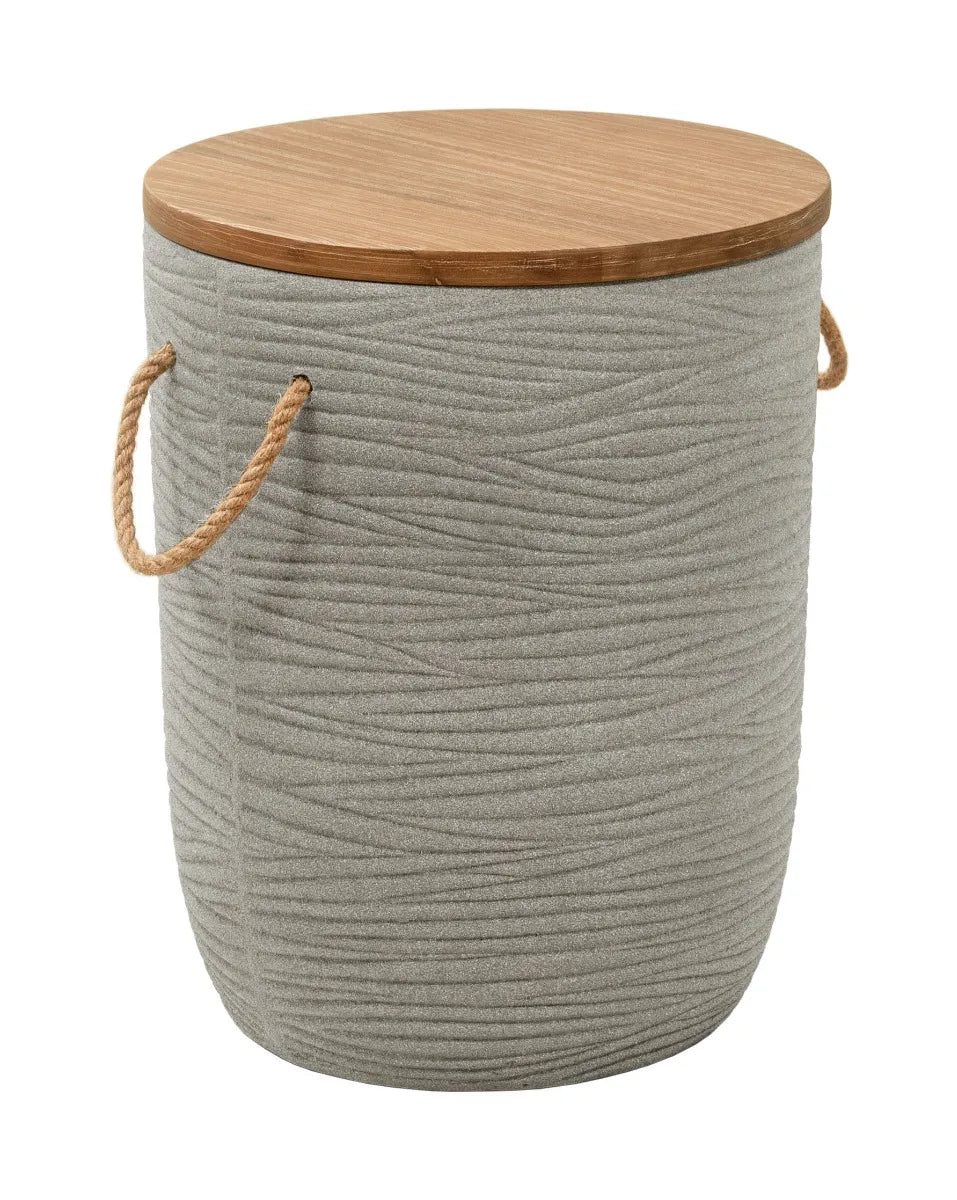 Biban Modern Natural & Gray Wood Side Table