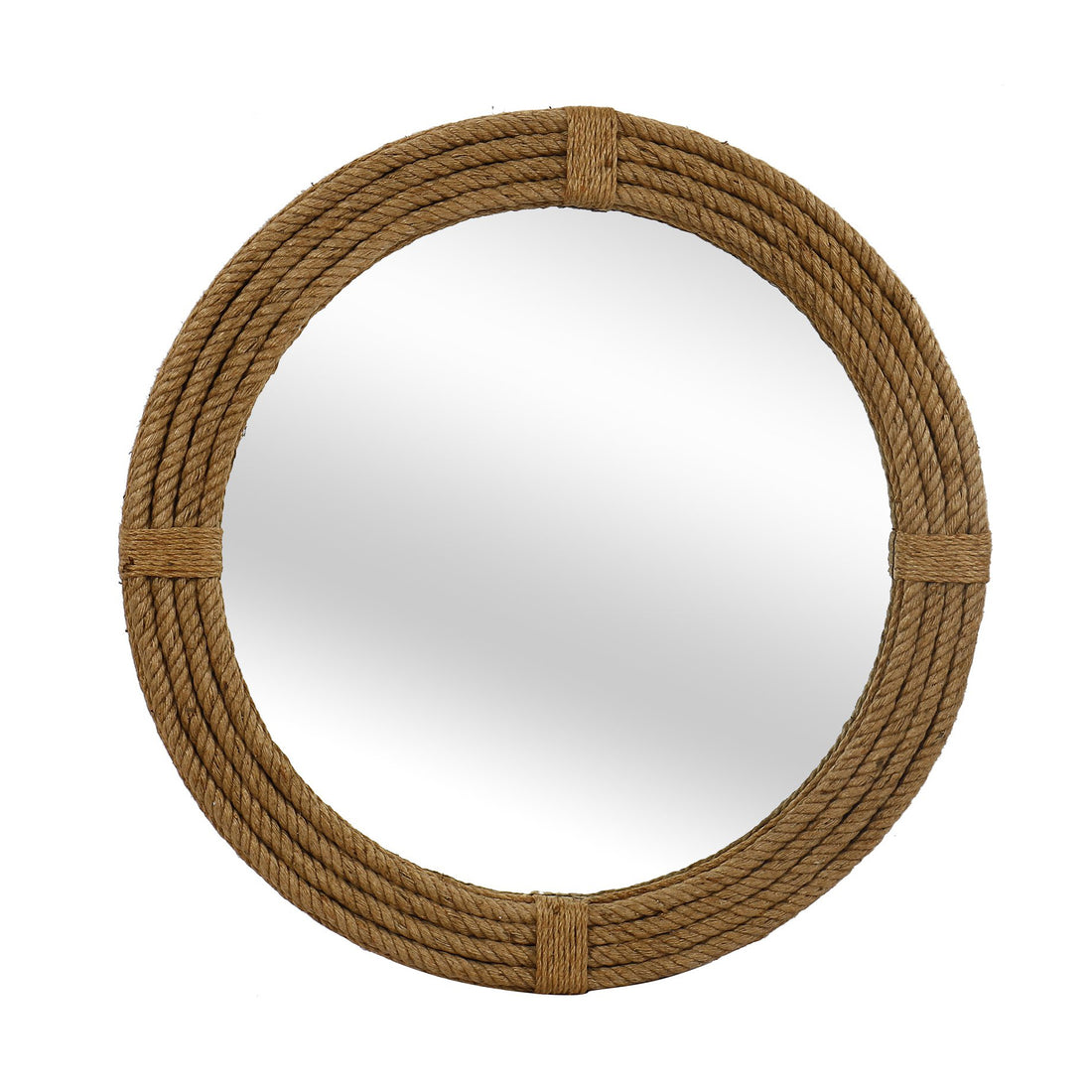 Brown Rope Framed Mirror styled for a transitional entryway space.