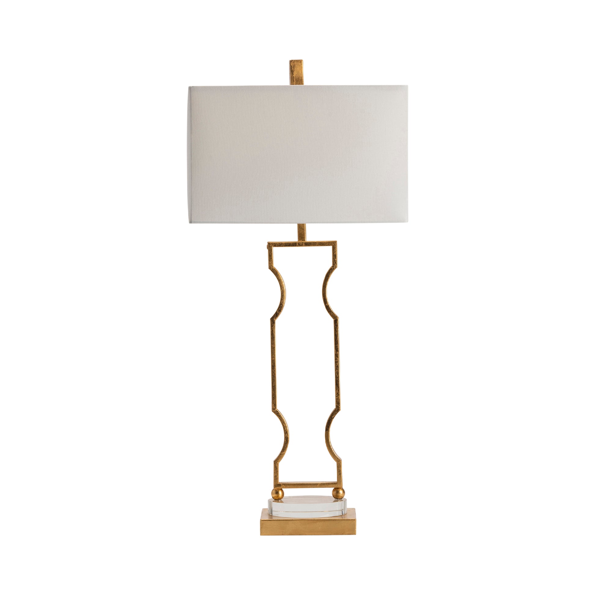 beige plush table lamp in a modern bedroom setting