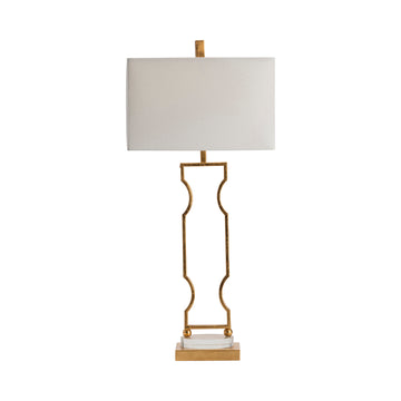 beige plush table lamp in a modern bedroom setting