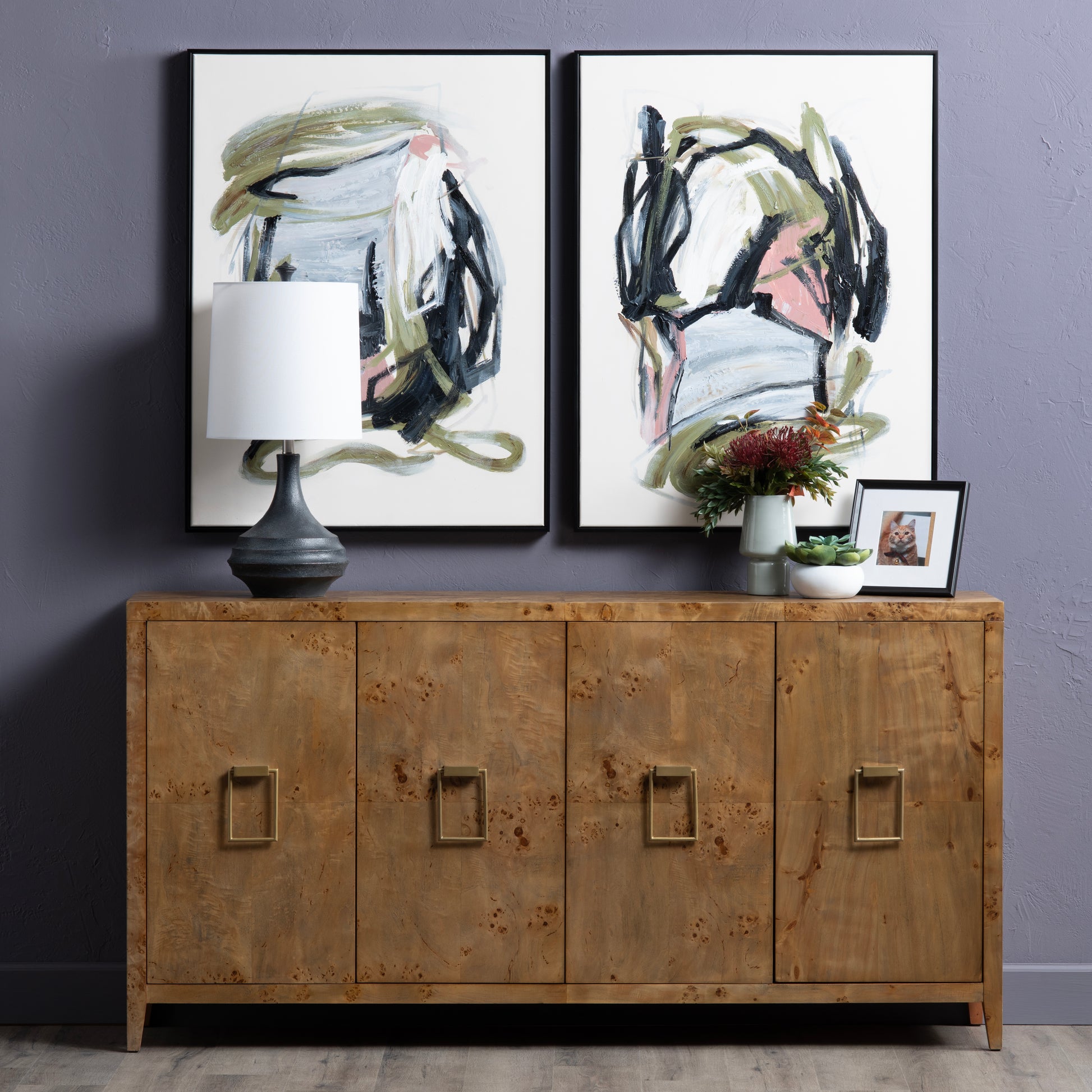 cream woven home décor piece in a classic entryway setting