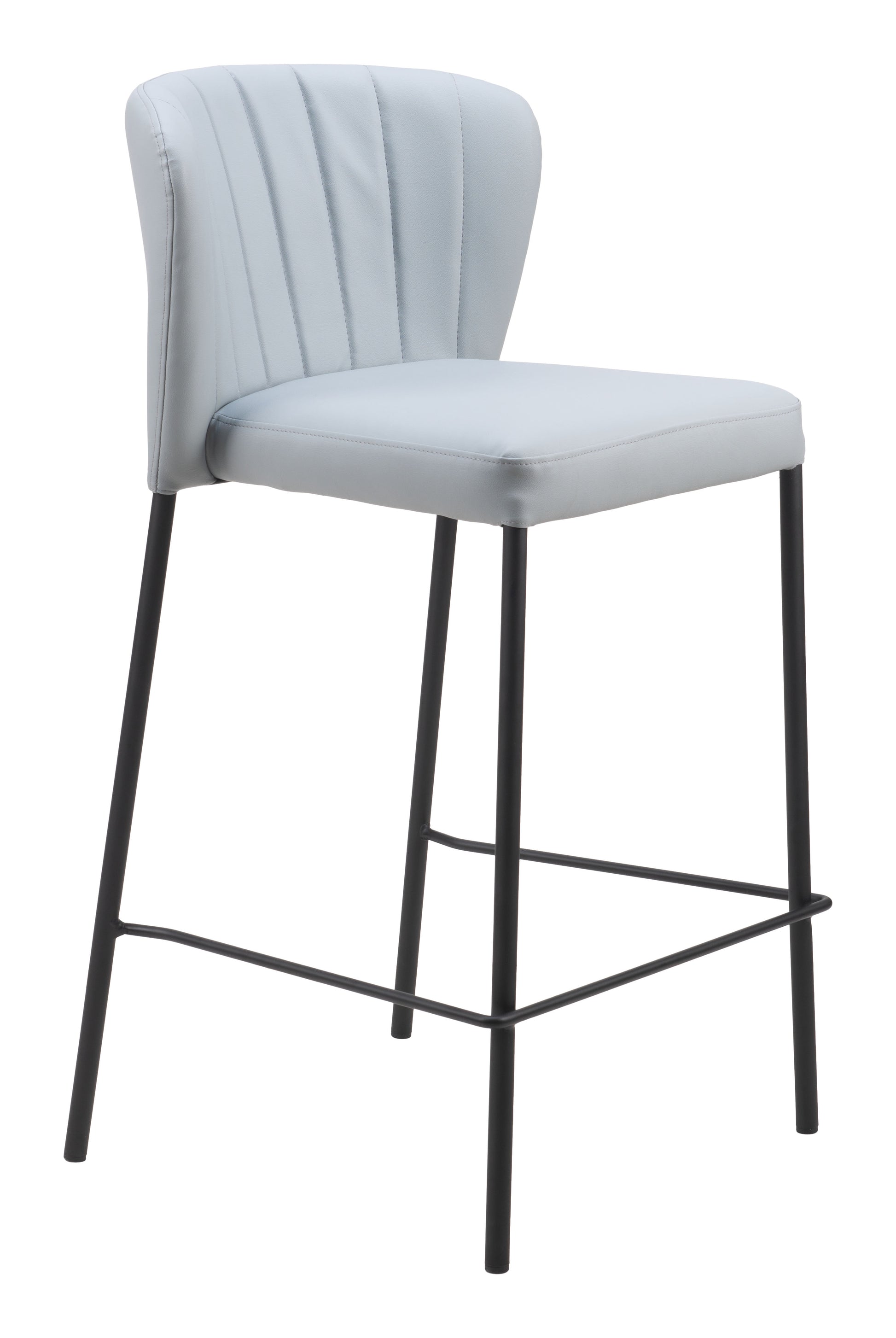 walnut linen stool styled in a minimalist elegant dining room