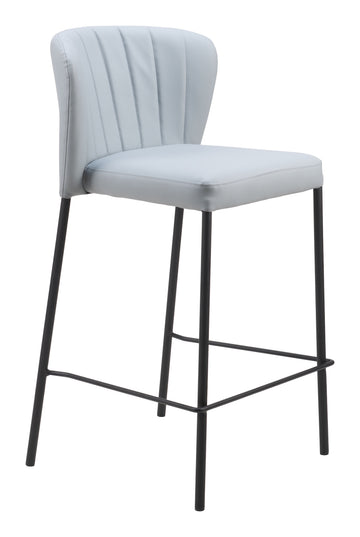 walnut linen stool styled in a minimalist elegant dining room