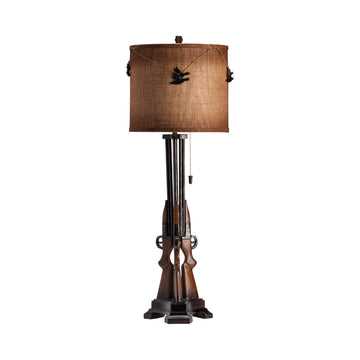 natural velvet table lamp in a transitional living room setting
