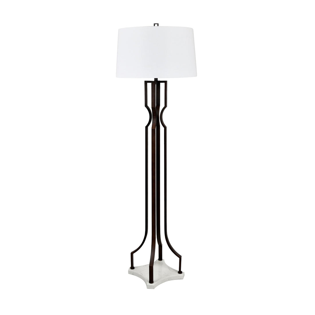 white brushed table lamp in a classic entryway setting