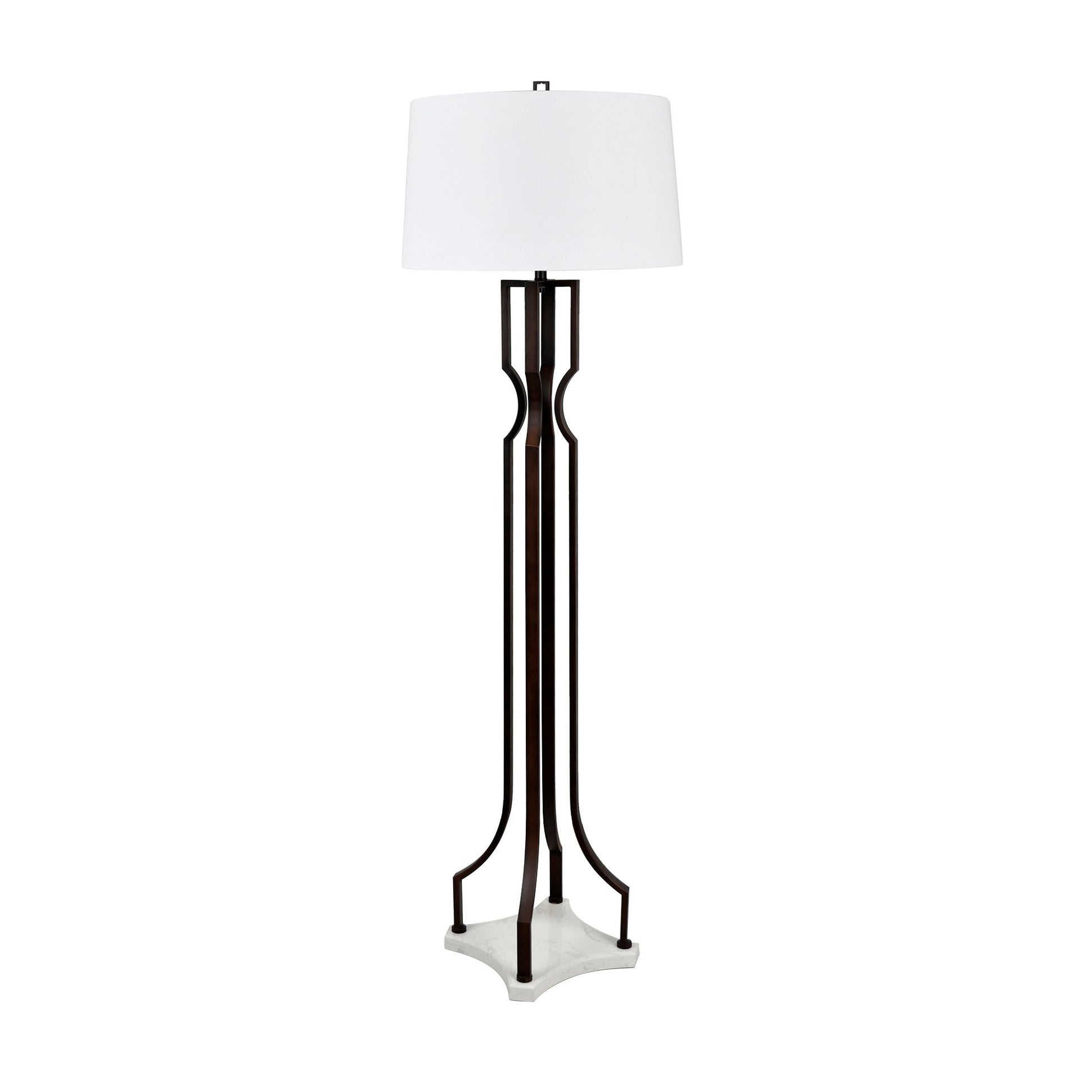 white brushed table lamp in a classic entryway setting