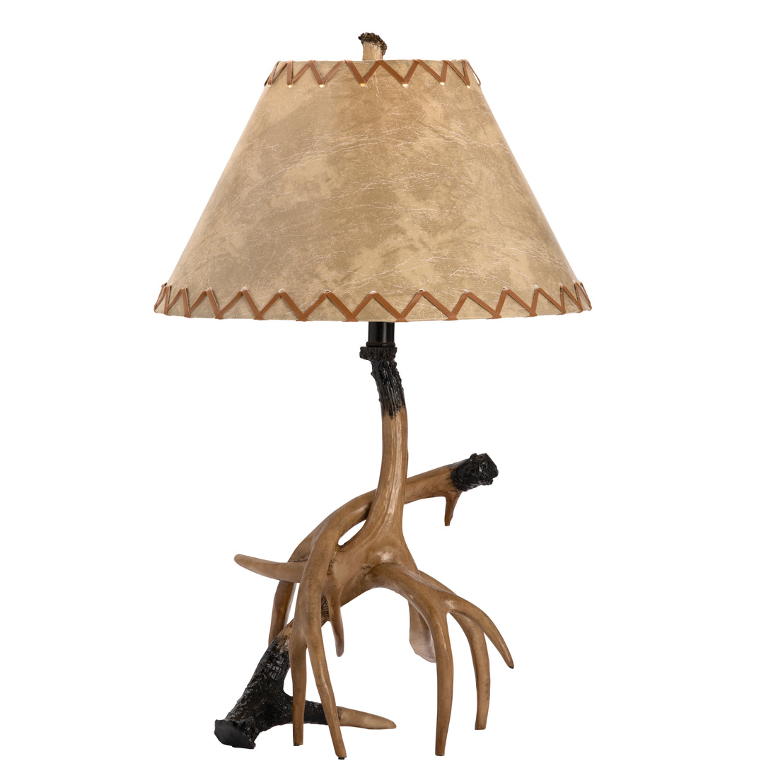neutral-toned linen table lamp in a transitional living room setting
