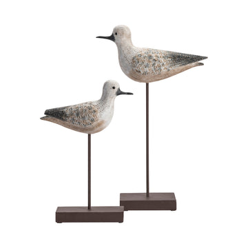 Coastal Bird Statues contemporary wall art displayed in a cozy home office setting