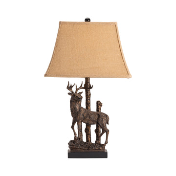 ivory cotton table lamp in a coastal guest room setting