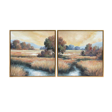 Alston 2 transitional canvas artwork displayed in a inviting home interior