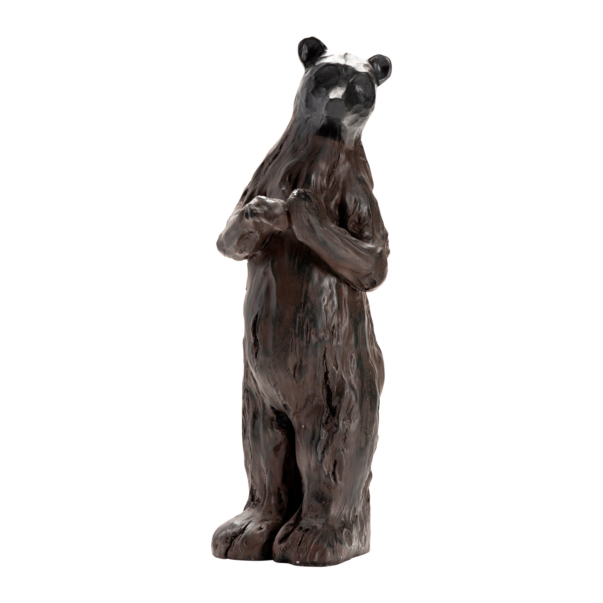 Momma Bear Statue contemporary wall art displayed in a elegant dining room setting