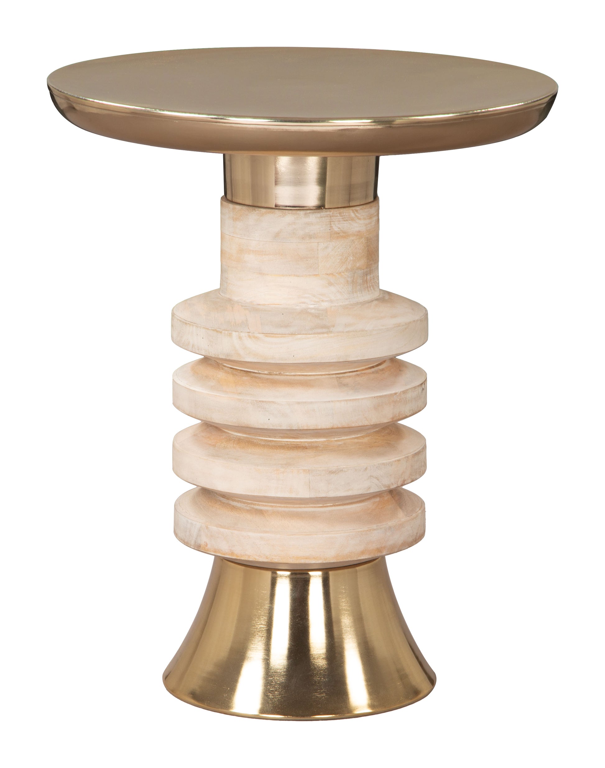 soft gray solid wood side table styled in a modern modern living room