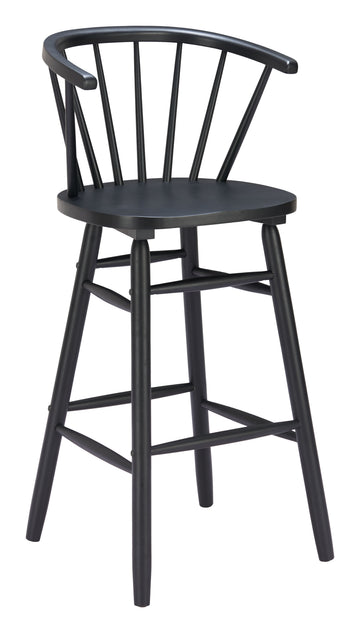 cream brushed metal stool styled in a mid-century minimalist entryway