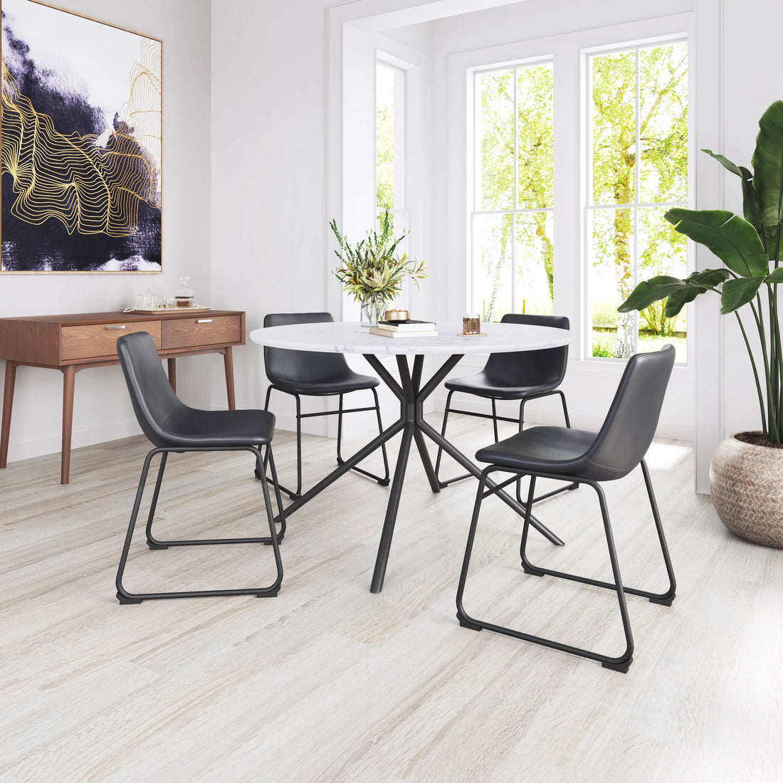 Smart Transitional Black Dining Chair (Set of 2)