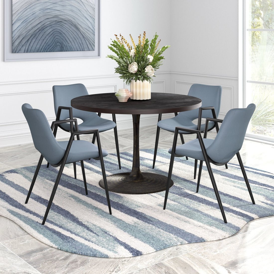 Desi Modern Gray Dining Chair (Set of 2)