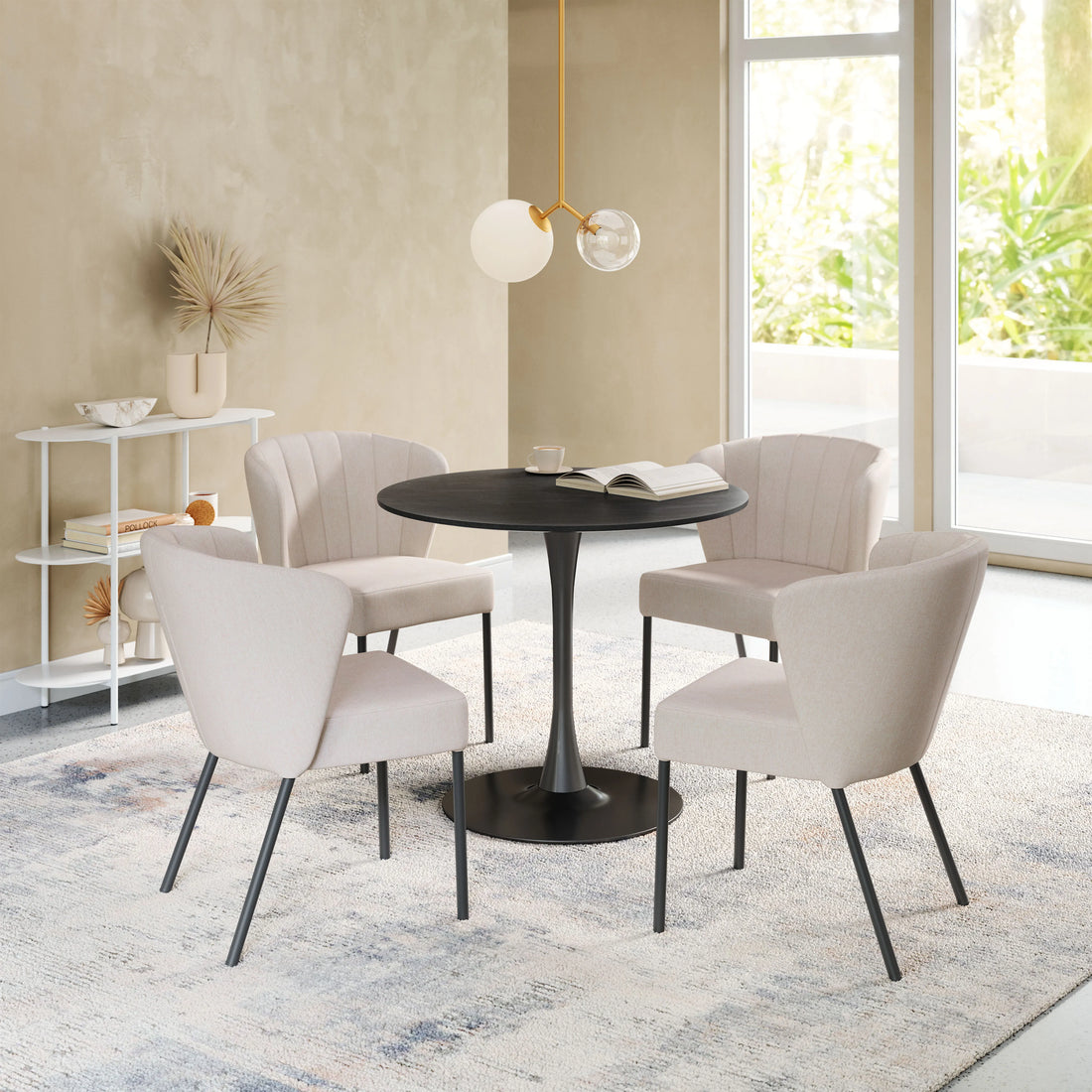 Aimee Modern Beige Linen Dining Chair (Set of 2)