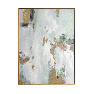 Wilkes contemporary canvas artwork displayed in a warm family room setting